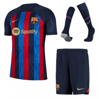 22-23 Barcelona Home Jersey Full Kit (Shirt + Short +Sock)