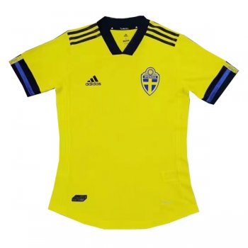 2020 Sweden Home Authentic Soccer Jersey Shirt (Player Version)