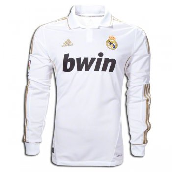 2011-2012 Real Madrid Home White Long Sleeve Retro Jersey