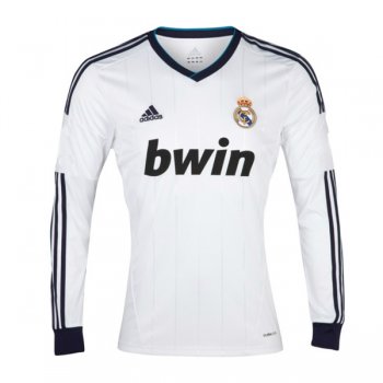 2012-2013 Real Madrid Home Long Sleeve Retro Jersey