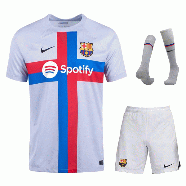 Barcelona Soccer Jersey Third Away Whole Kit(Jersey+Shorts+Socks) Replica 2022/23